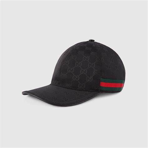 Gucci Gorra de béisbol en lona GG original con tribanda Web